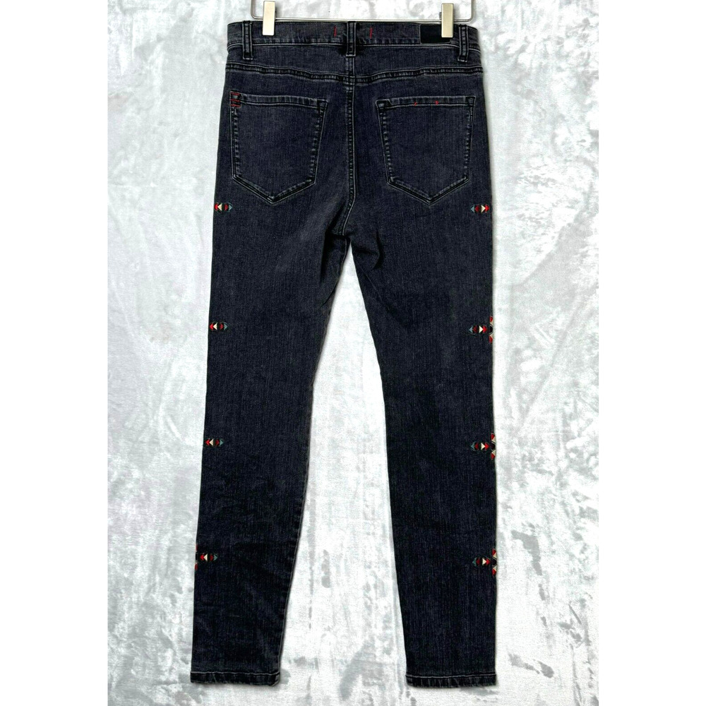 BDG Black Skinny Jeans with Embroidered Accents - Picture 3 of 11